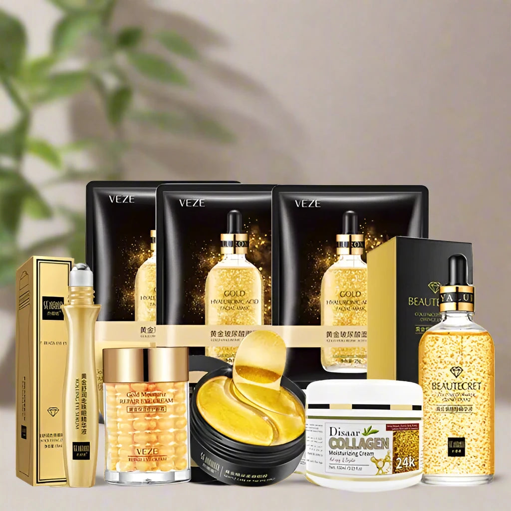 Gold serum skincare beauty set