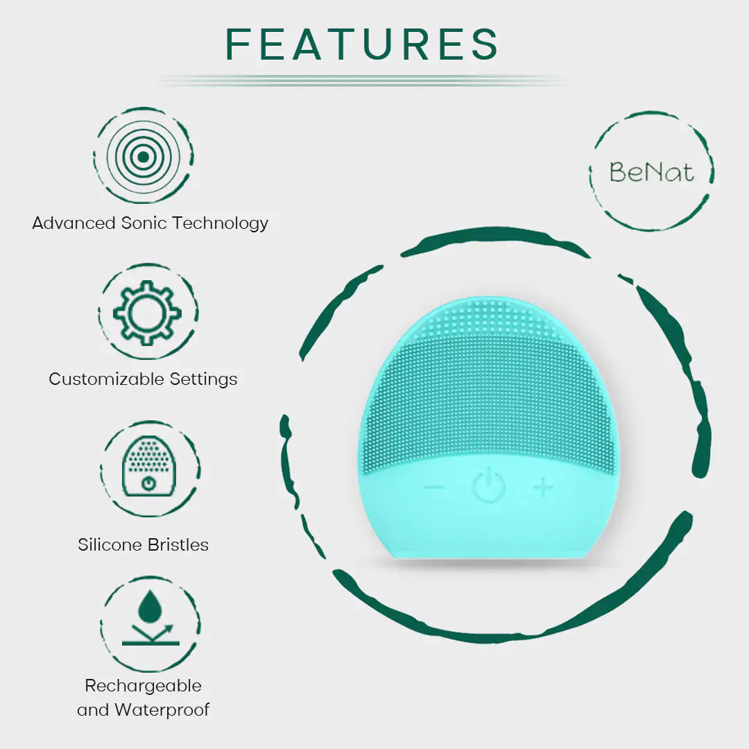 Rechargeable Facial Cleansing Brush Features